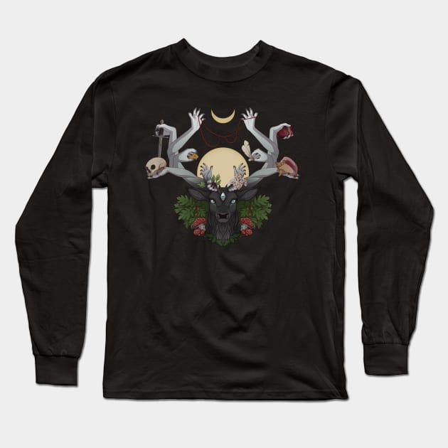 The Horned One Long Sleeve T-Shirt by Horned Goddess